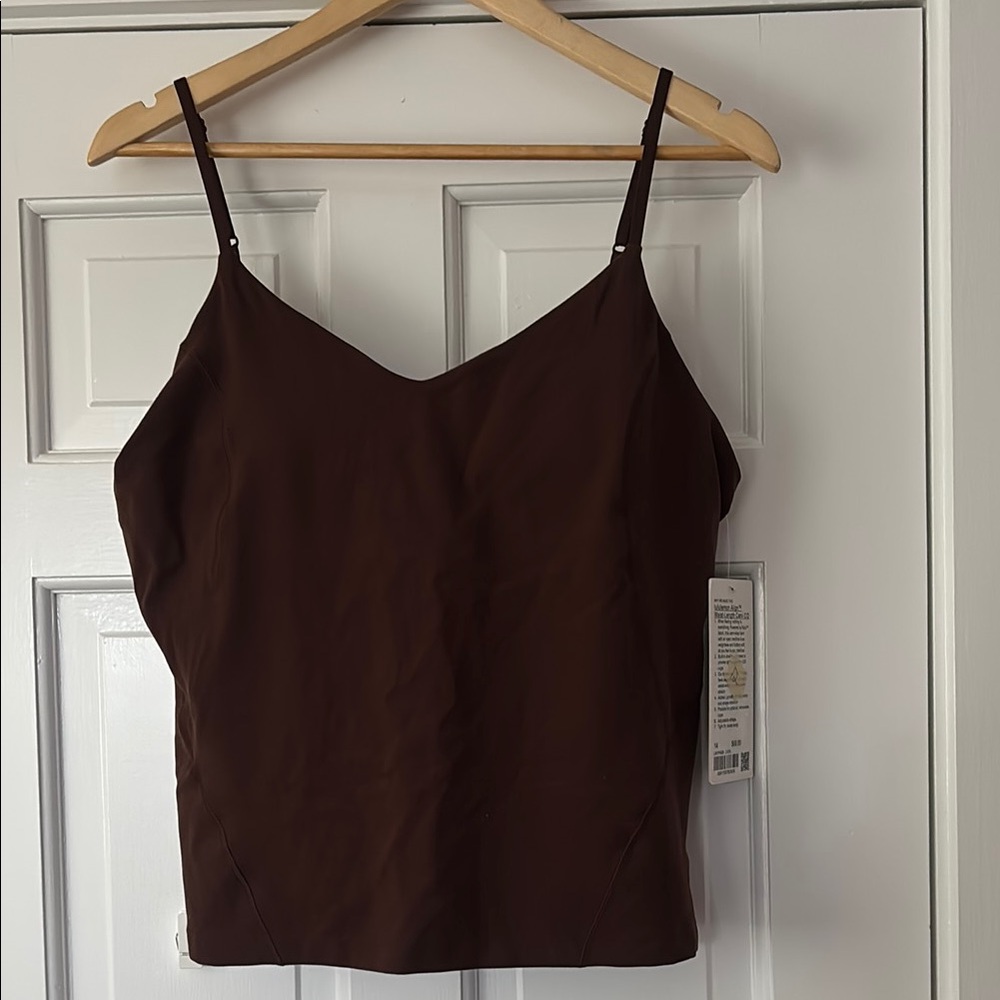 Lululemon | align waist length cami C/D cup in lava cake, brown